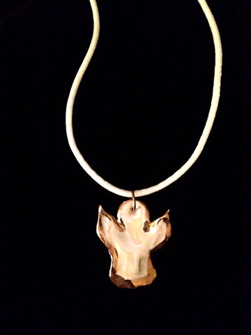 SOLD - Necklace Angel Design Mother of Pearl & 22kt Yellow Gold