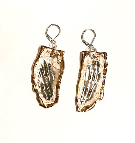 Earrings Platinum overlay and  gold