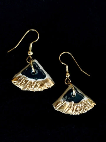 Earrings Teal and 22kt yellow gold