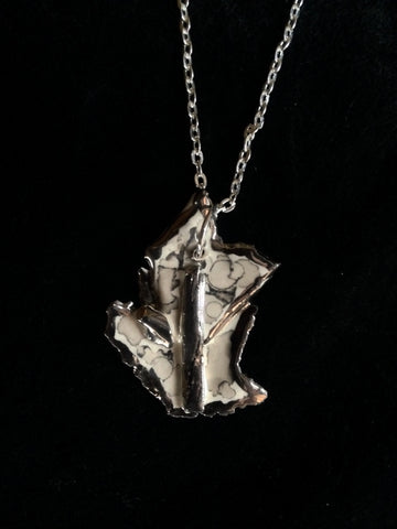 Necklace Hand Carved 22kt White Gold