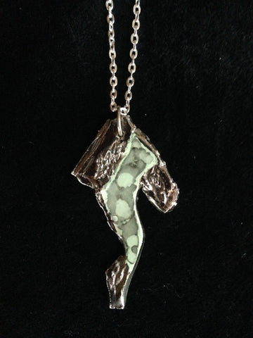 Necklace Seafoam Green and 22kt White Gold Abstract