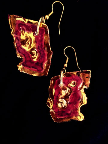 Earrings Mulberry with halo effect & 22kt yellow gold